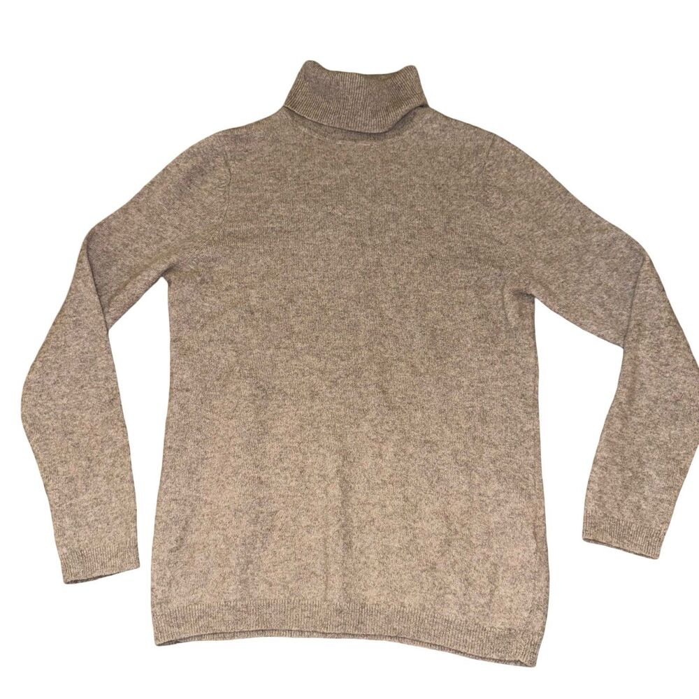 Morgan Taylor Cashmere Turtleneck Sweater Pullover Tan Camel Women's XLarge